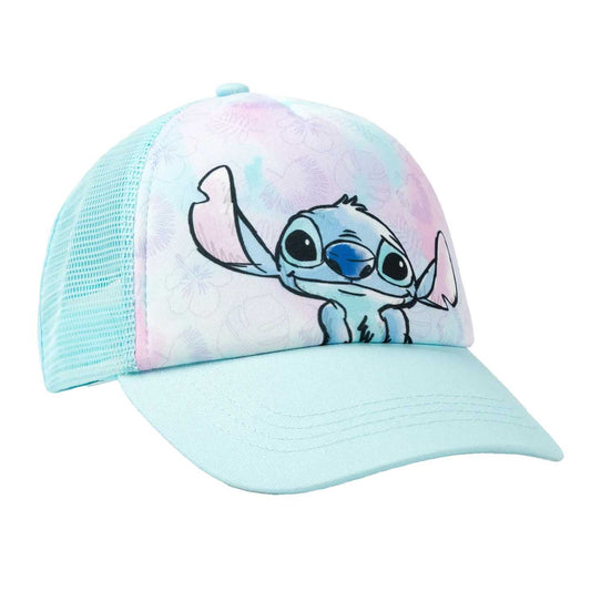 Blue - Front - Lilo & Stitch Girls Curved Peak Trucker Cap
