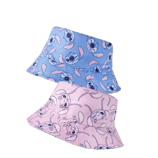 Multicoloured - Front - Lilo & Stitch Girls Reversible Bucket Hat