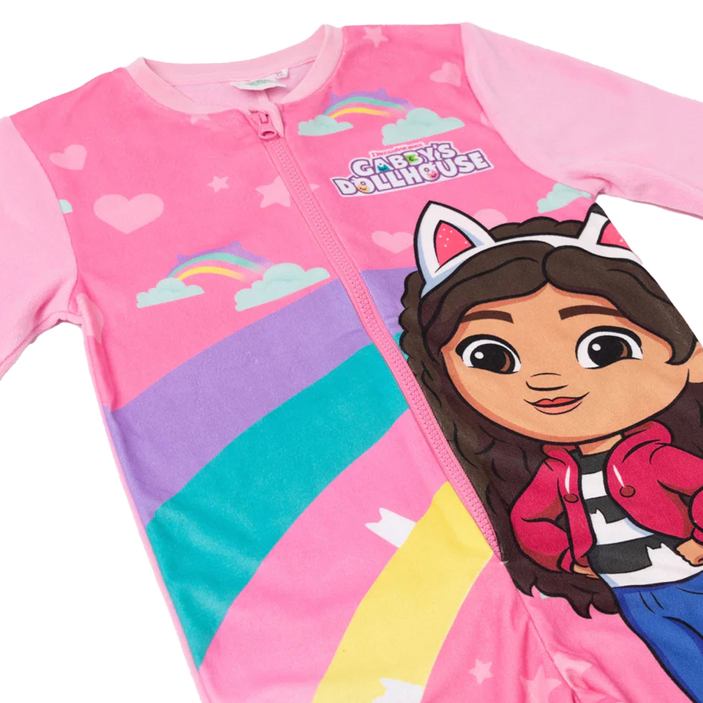 Pink - Side - Gabby´s Dollhouse Girls Gabby & Pandy Paws All-In-One Nightwear