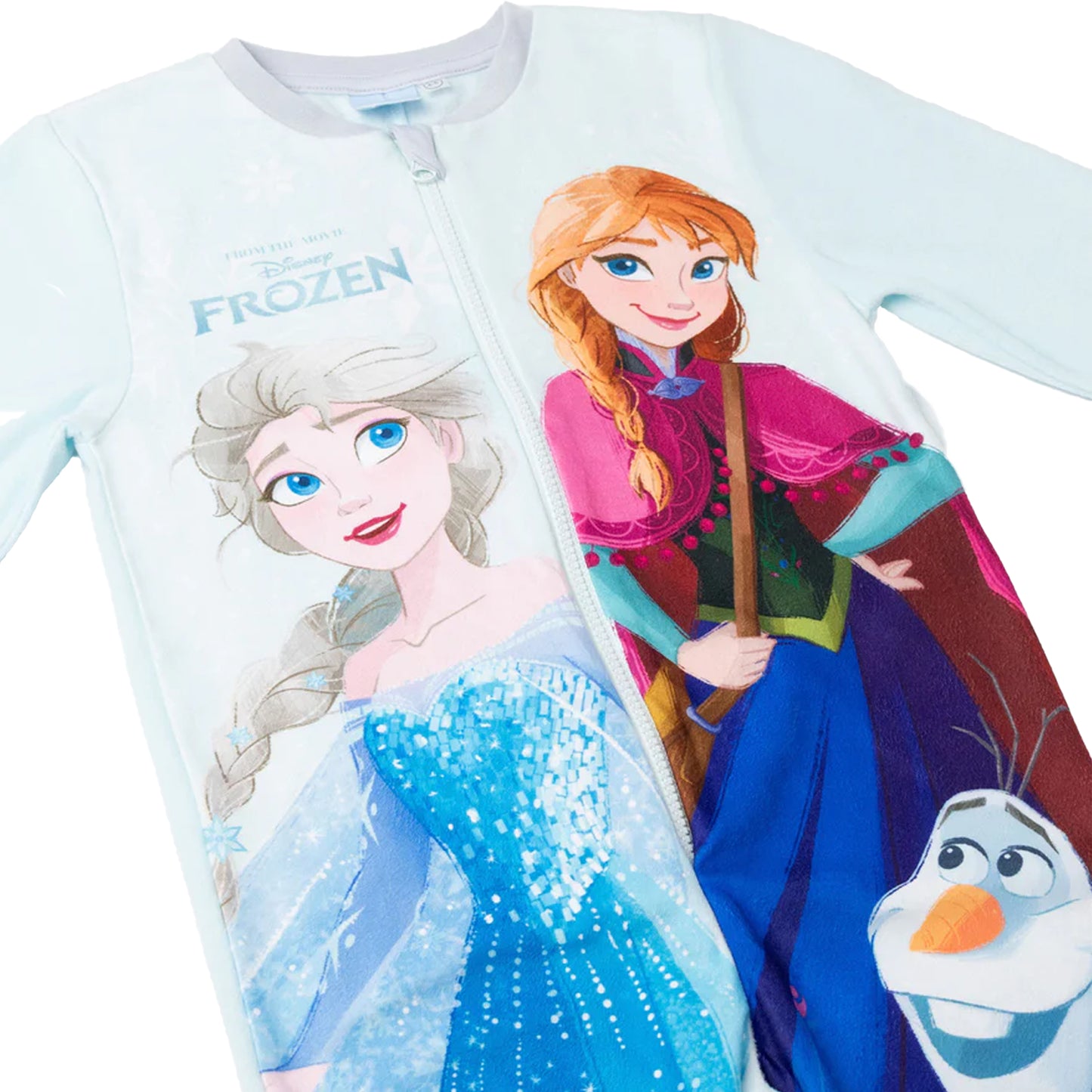 Blue - Side - Frozen Girls Characters All-In-One Nightwear