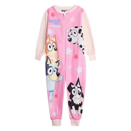 Pink - Front - Bluey Girls Bluey & Bingo All-In-One Nightwear