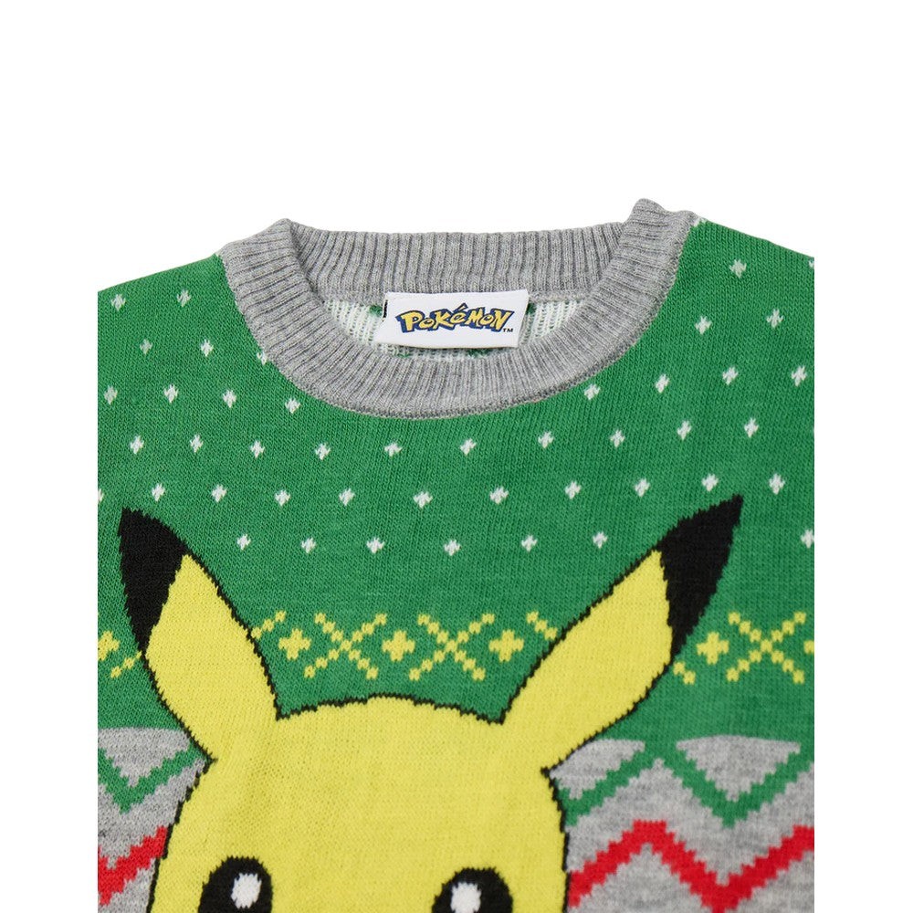 Grey Heather - Lifestyle - Pokemon Boys Pikachu Christmas Jumper