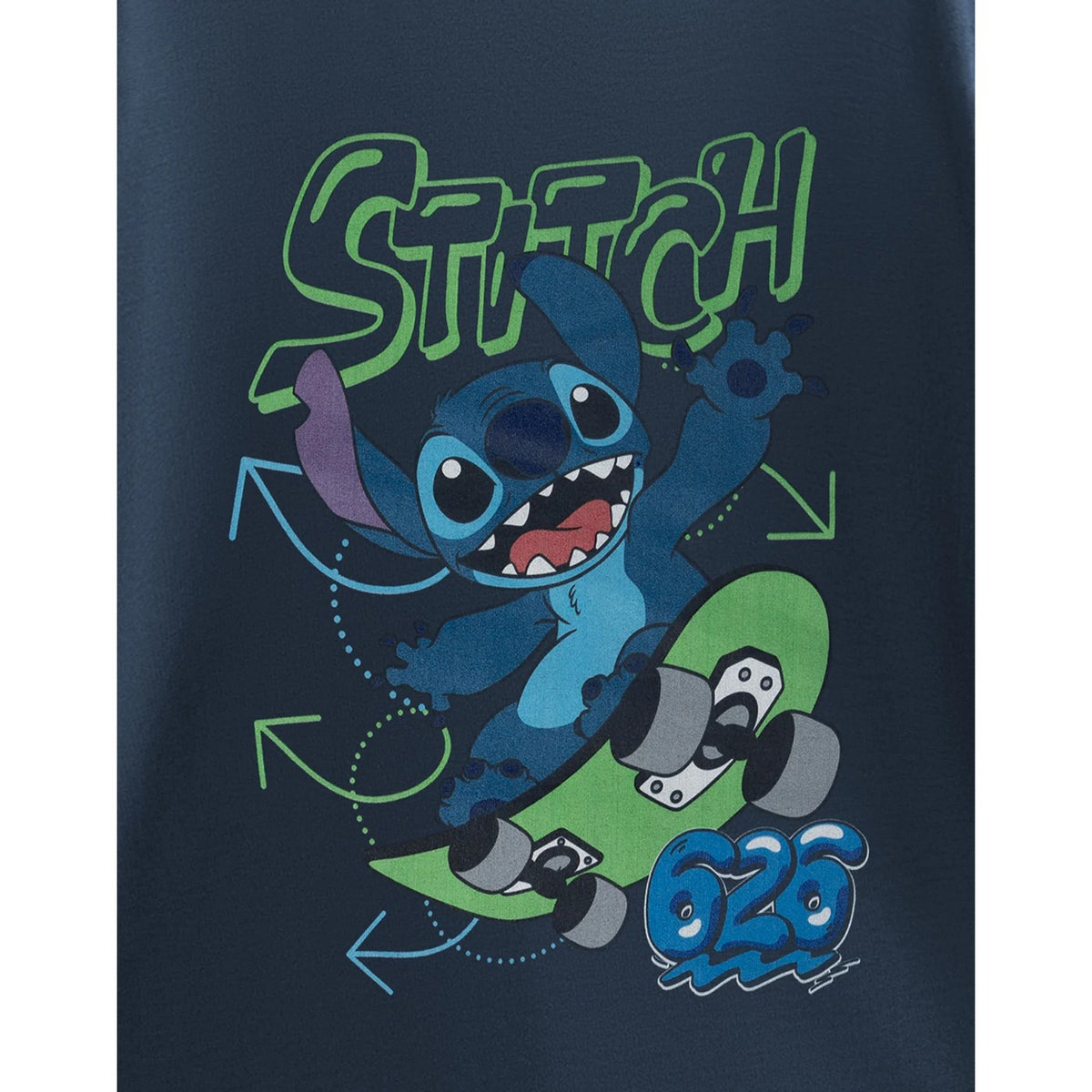 Blue - Close up - Lilo & Stitch Boys Skateboard T-Shirt