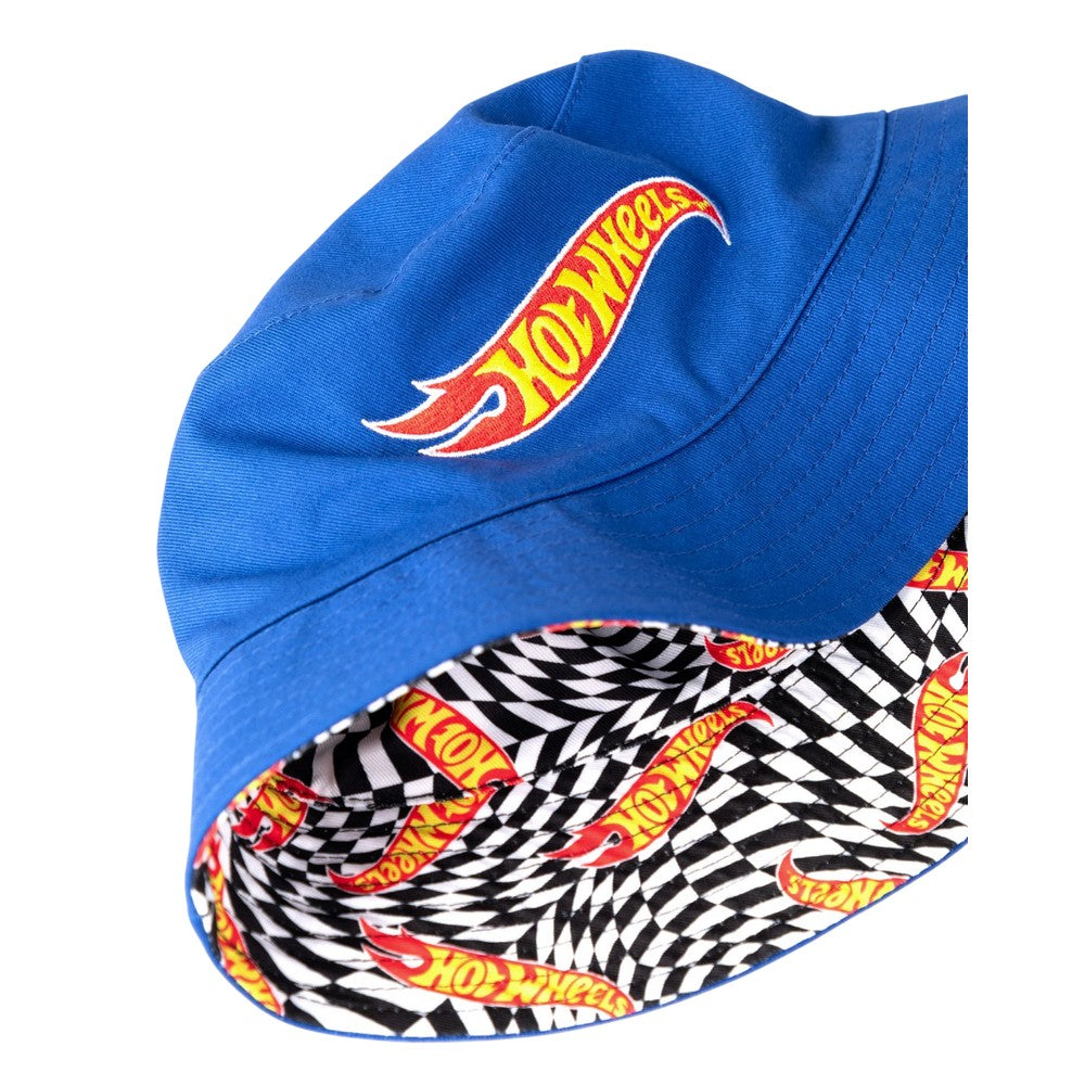 Multicoloured - Close up - Hot Wheels Mens Checkerboard Logo Reversible Bucket Hat