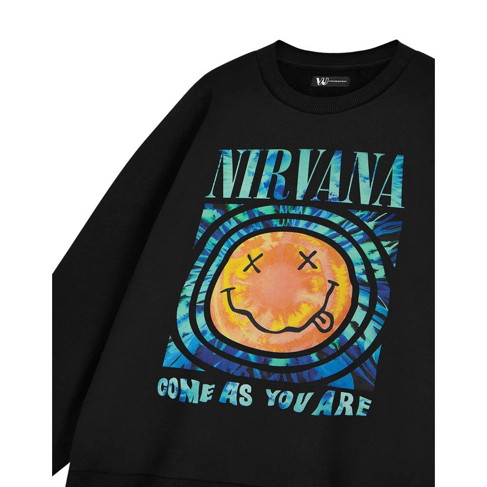 Black - Close up - Nirvana Unisex Adult Come As You Are Sweatshirt