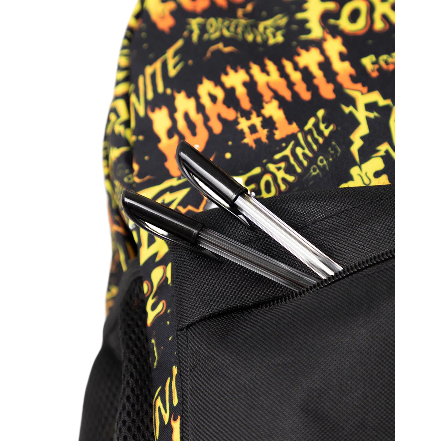 Black - Side - Fortnite Childrens-Kids Logo Backpack