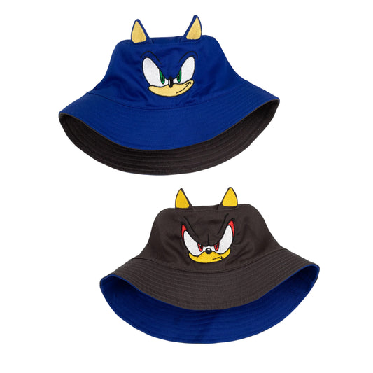 Multicoloured - Front - Sonic The Hedgehog Boys Cotton Reversible Bucket Hat