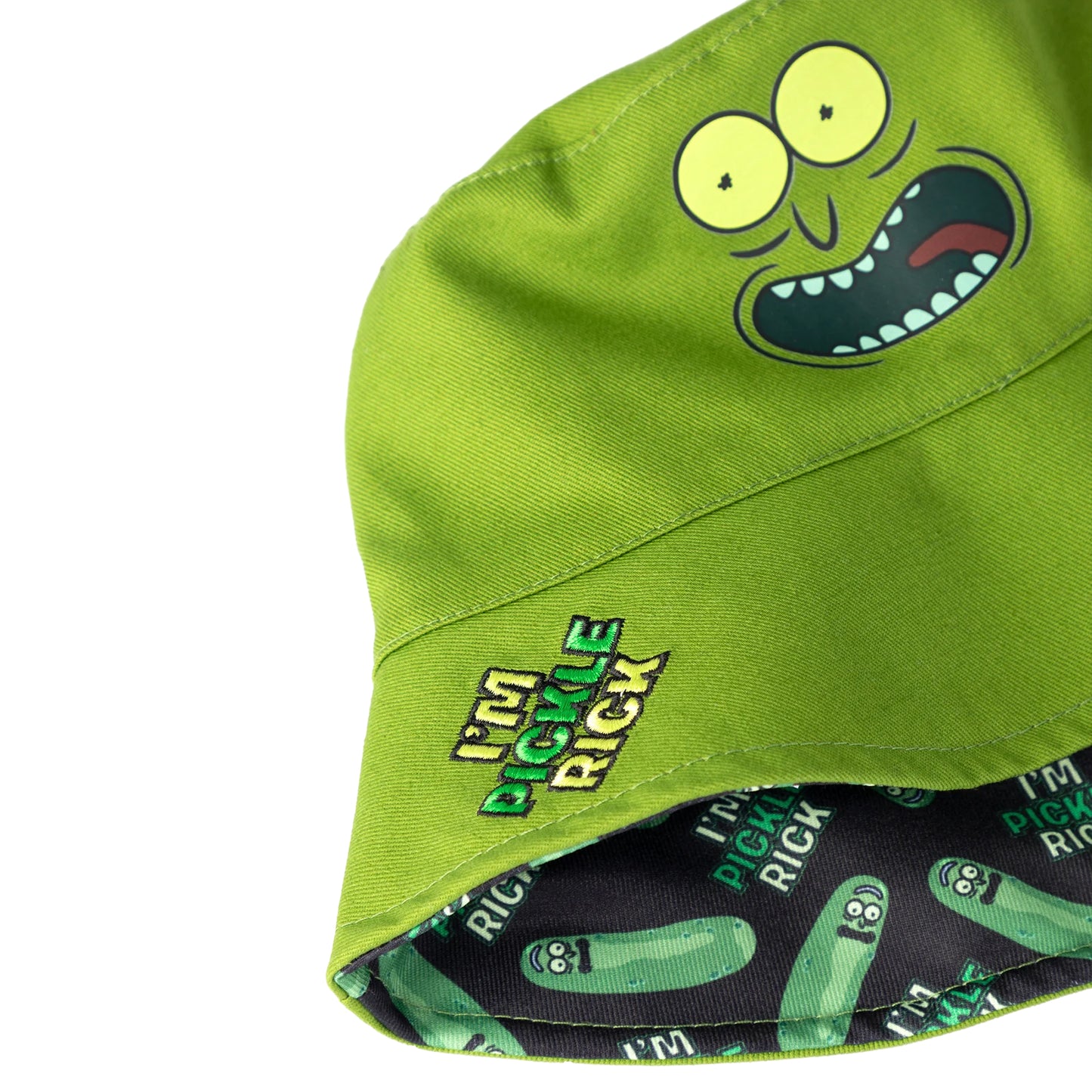 Green - Close up - Rick And Morty Mens I´m Pickle Rick Reversible Bucket Hat