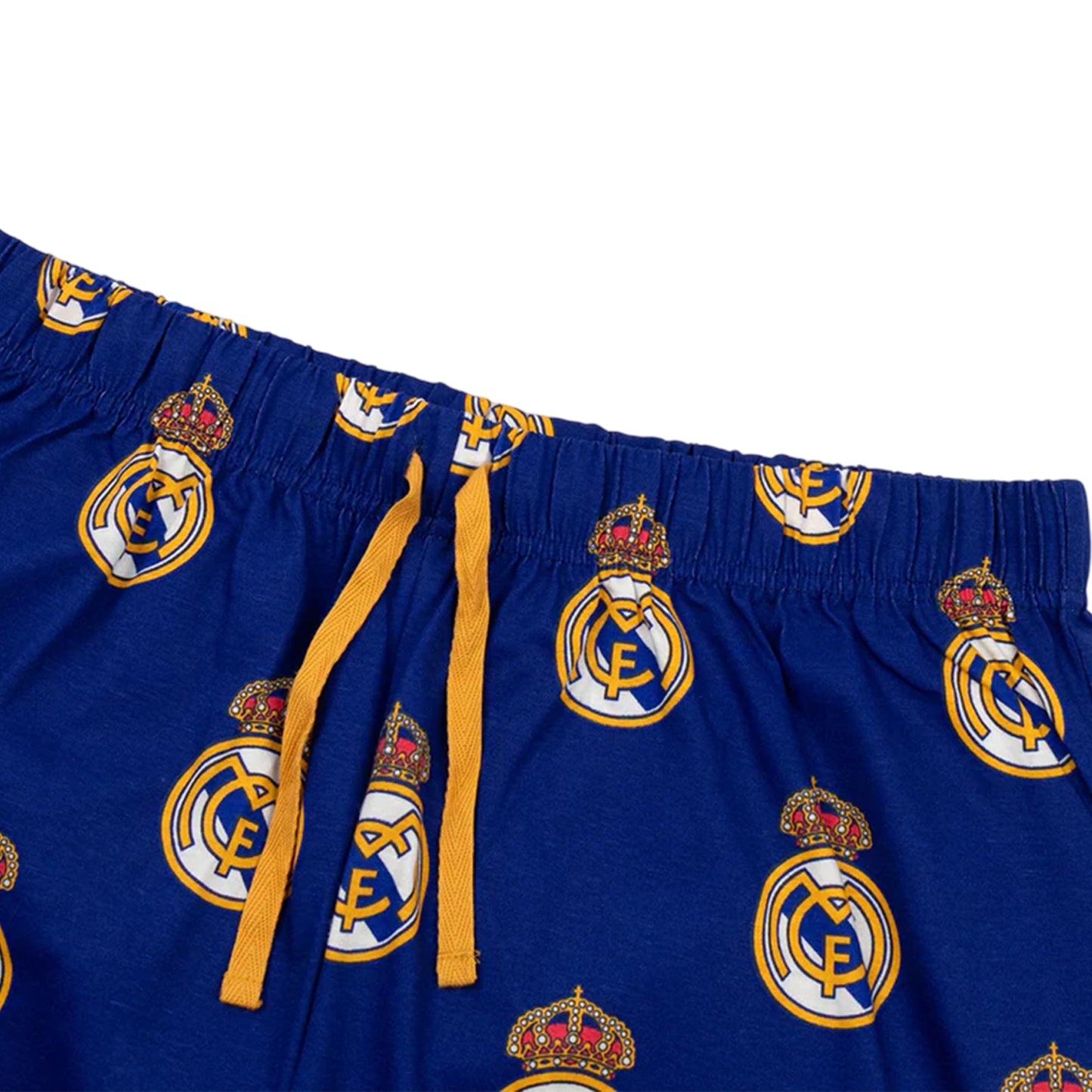 White-Blue - Lifestyle - Real Madrid CF Mens Crest Short-Sleeved Long Pyjama Set