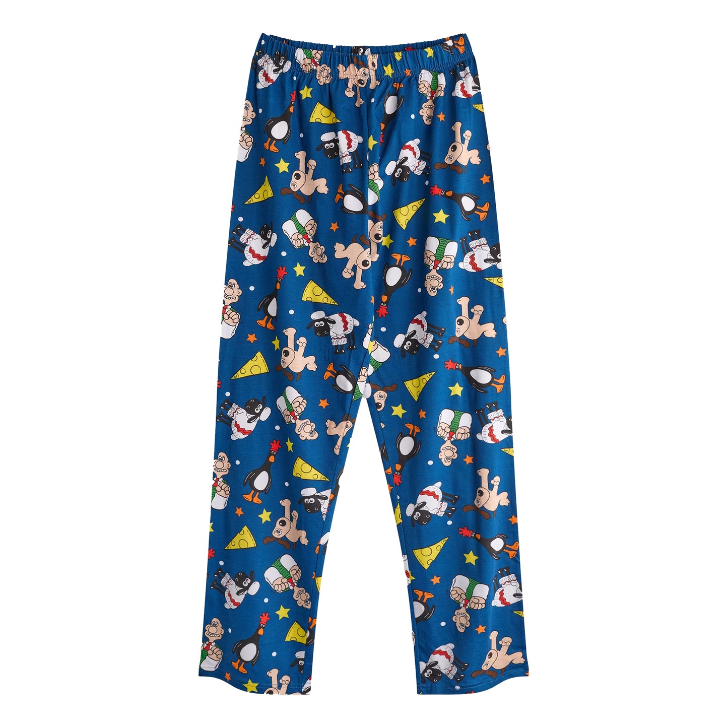 Grey-Blue - Lifestyle - Wallace and Gromit Mens Characters Short-Sleeved Long Pyjama Set