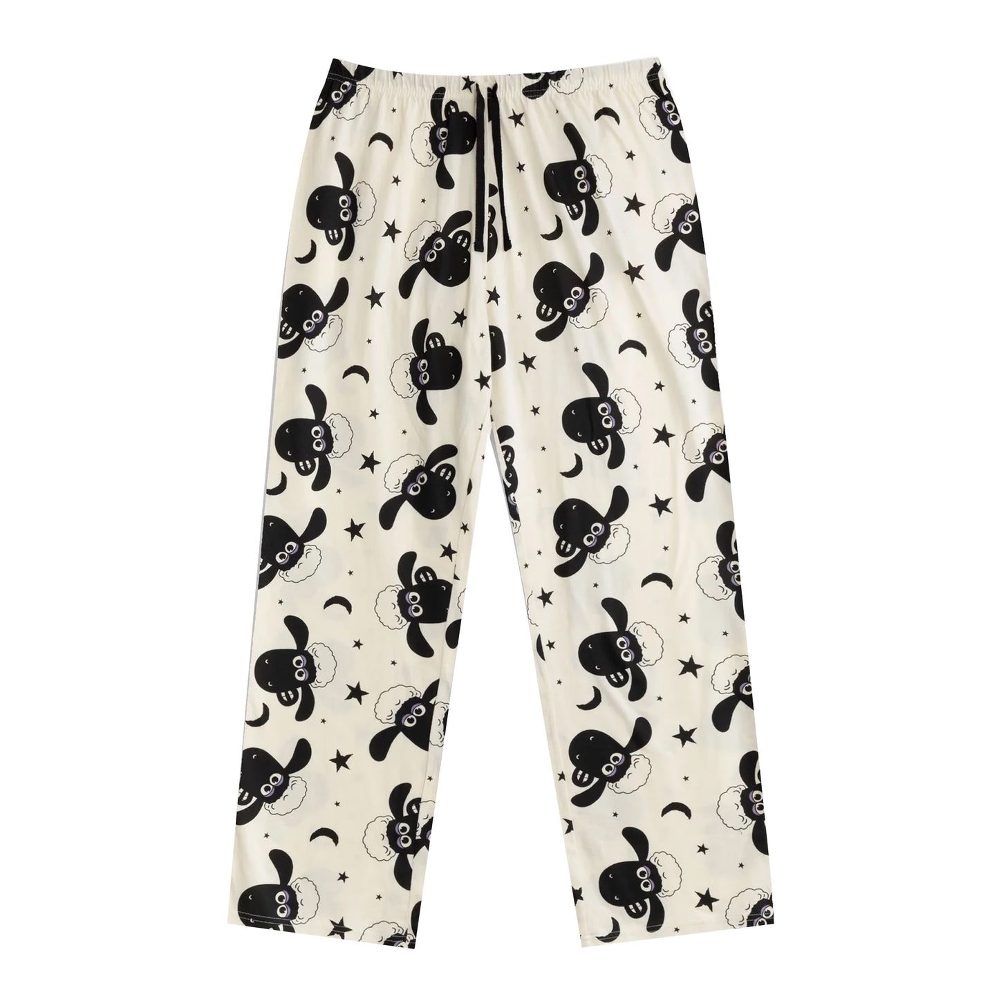 Grey-White - Lifestyle - Shaun the Sheep Womens-Ladies Character Short-Sleeved Long Pyjama Set