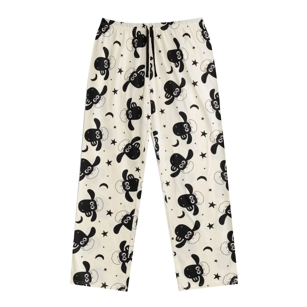 Grey-White - Lifestyle - Shaun the Sheep Womens-Ladies Character Short-Sleeved Long Pyjama Set