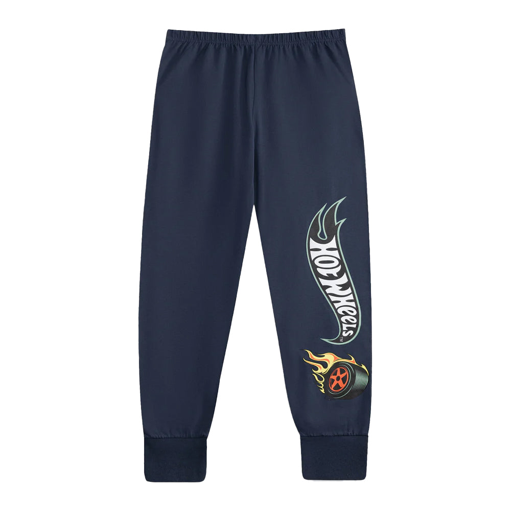 Multicoloured - Pack Shot - Hot Wheels Childrens-Kids Characters Long Pyjama Set (Pack of 2)