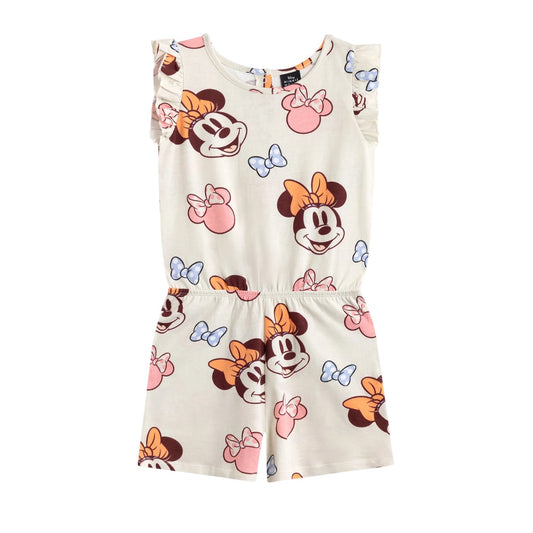 Multicoloured Print - Front - Disney Girls Minnie Mouse All-Over Print Playsuit