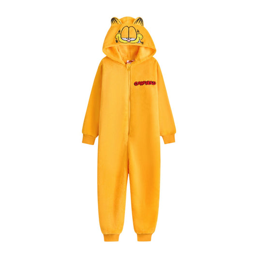 Orange - Front - Garfield Unisex Adult Long-Sleeved All-In-One Nightwear