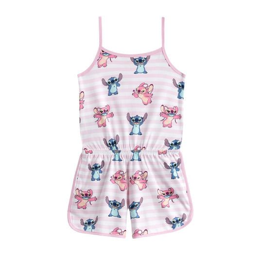 Pink - Front - Lilo & Stitch Girls Stitch & Angel Sleeveless Playsuit