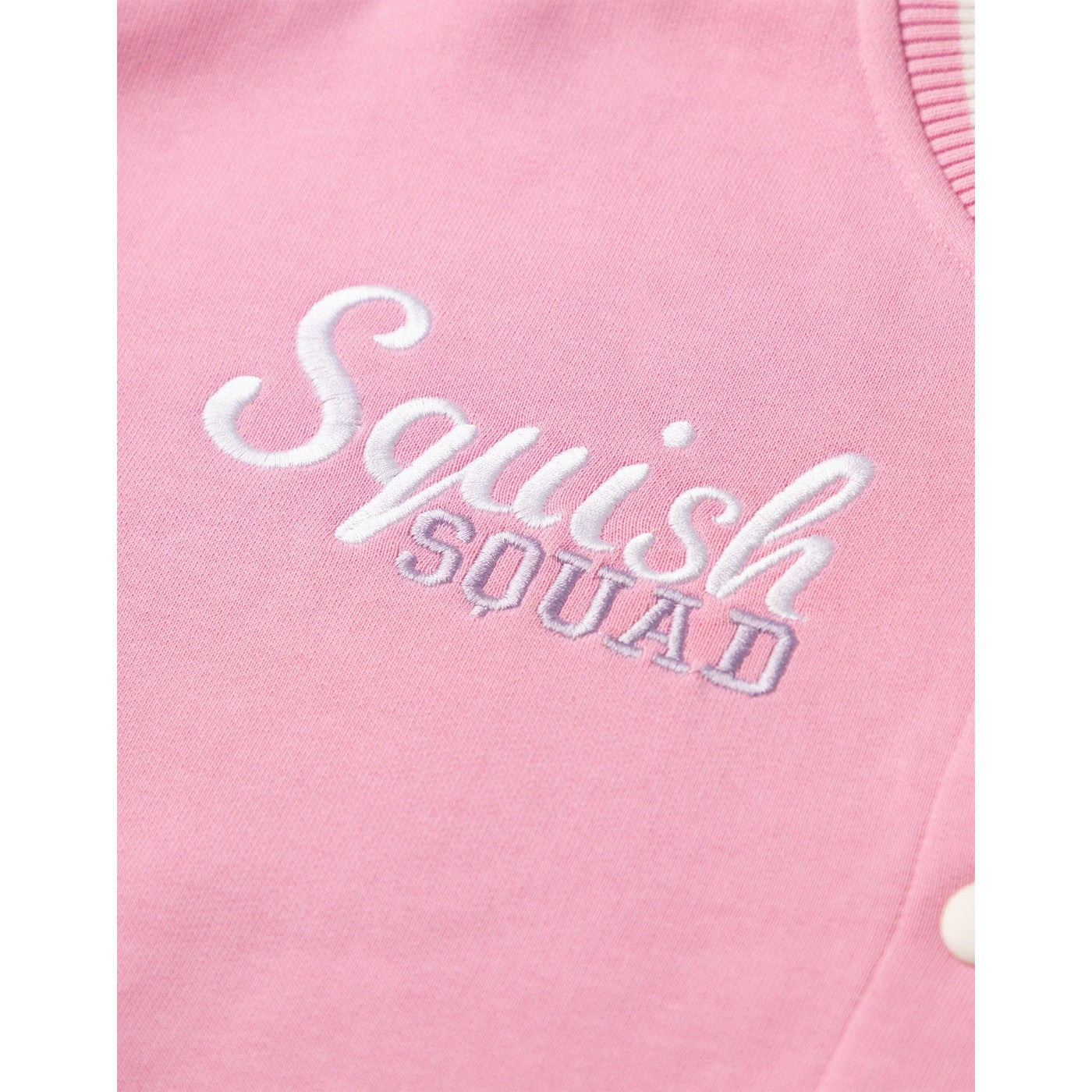 Pink Solid - Pack Shot - Squishmallows Girls Squish Squad Varsity Jacket