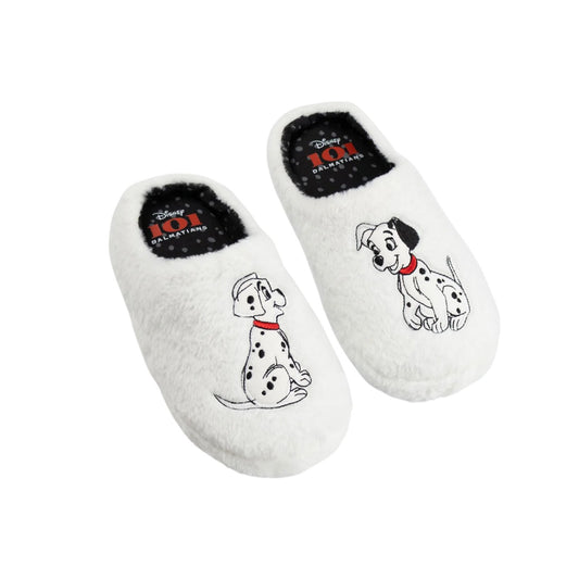 White - Front - 101 Dalmatians Womens-Ladies Mule Slippers