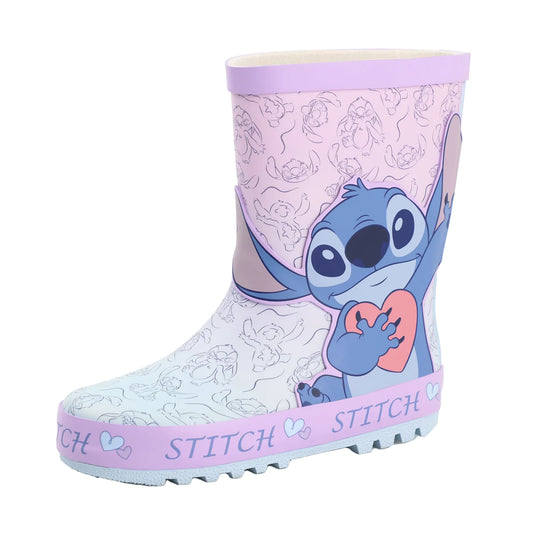 Purple - Front - Lilo & Stitch Girls Character Wellington Boots