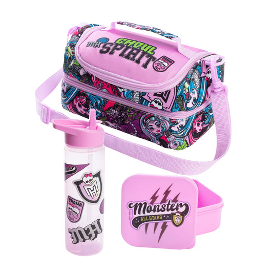 Purple - Front - Monster High Girls Lunch Bag Set (Pack of 3)