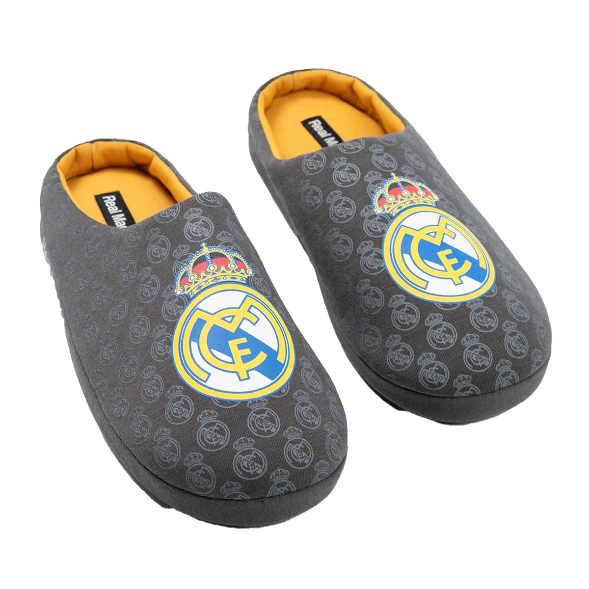 Black - Lifestyle - Real Madrid CF Mens Repeat Logo Mule Slippers
