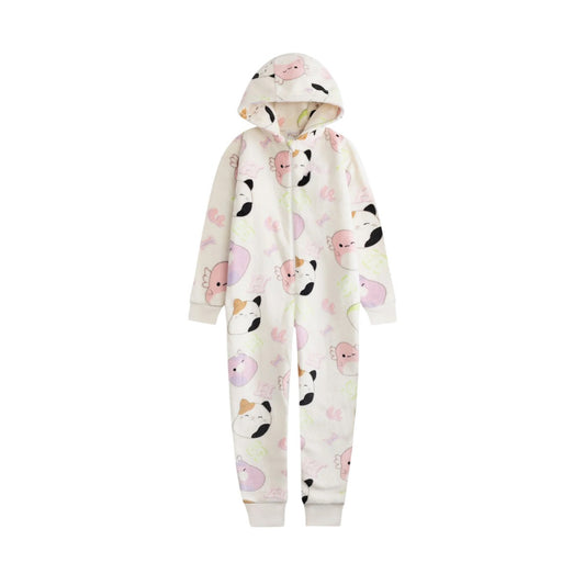 White - Front - Squishmallows Girls Character All-Over Print Jumpsuit