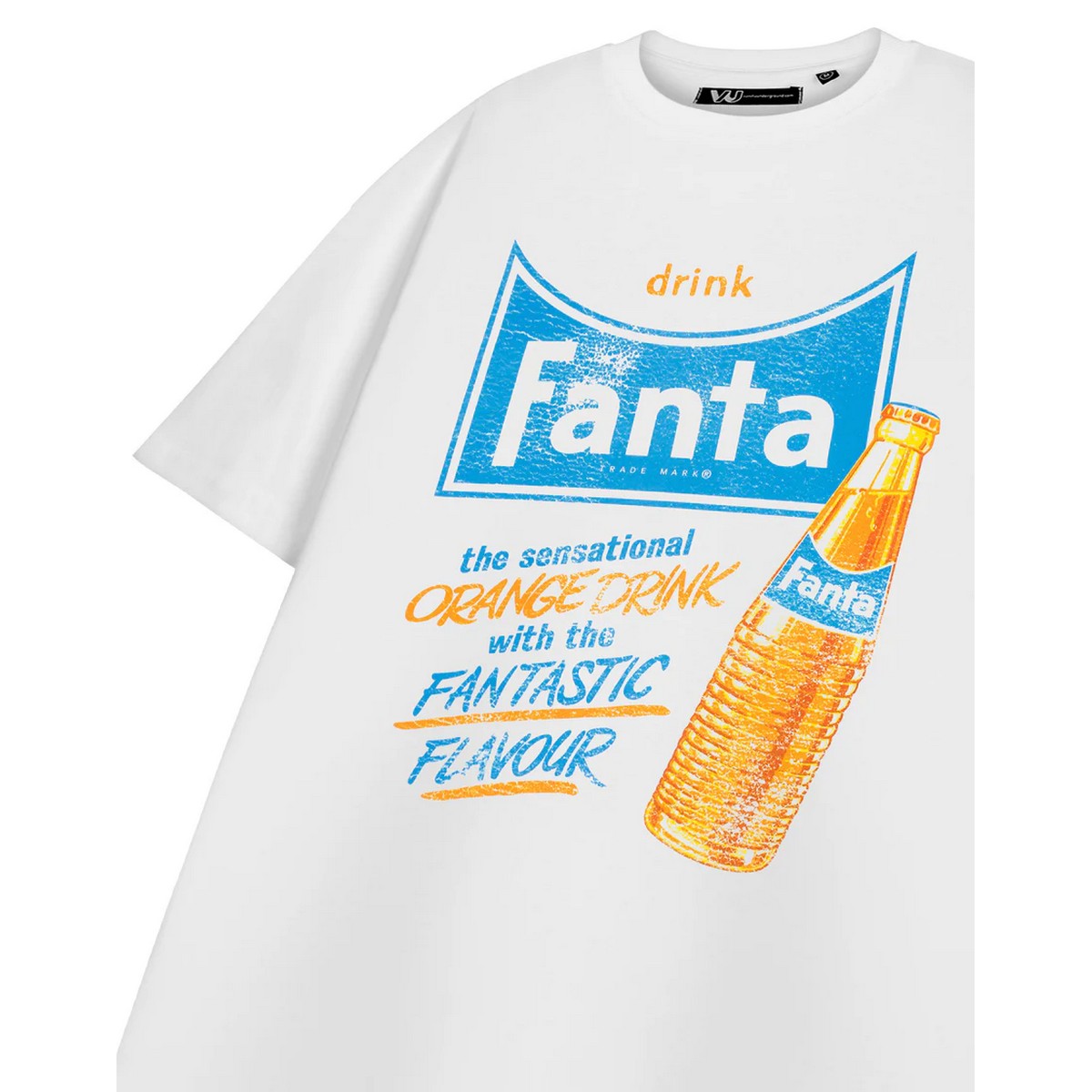 White - Side - Coca-Cola Unisex Adult Fanta Orange Drink Short-Sleeved T-Shirt