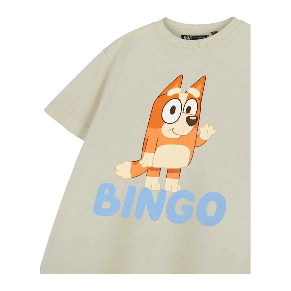 Beige - Side - Bluey Childrens-Kids Bingo Short-Sleeved T-Shirt