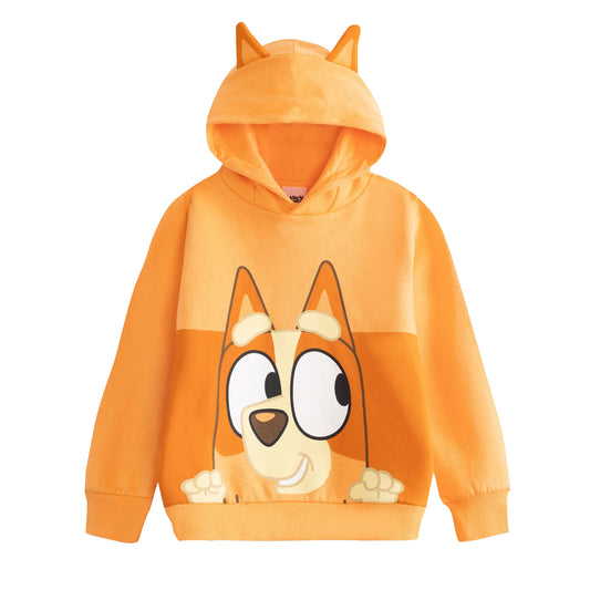 Orange - Front - Bluey Childrens-Kids Bingo Hoodie