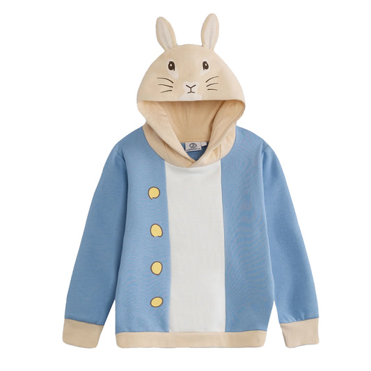 Blue - Front - Peter Rabbit Childrens-Kids Character Hoodie