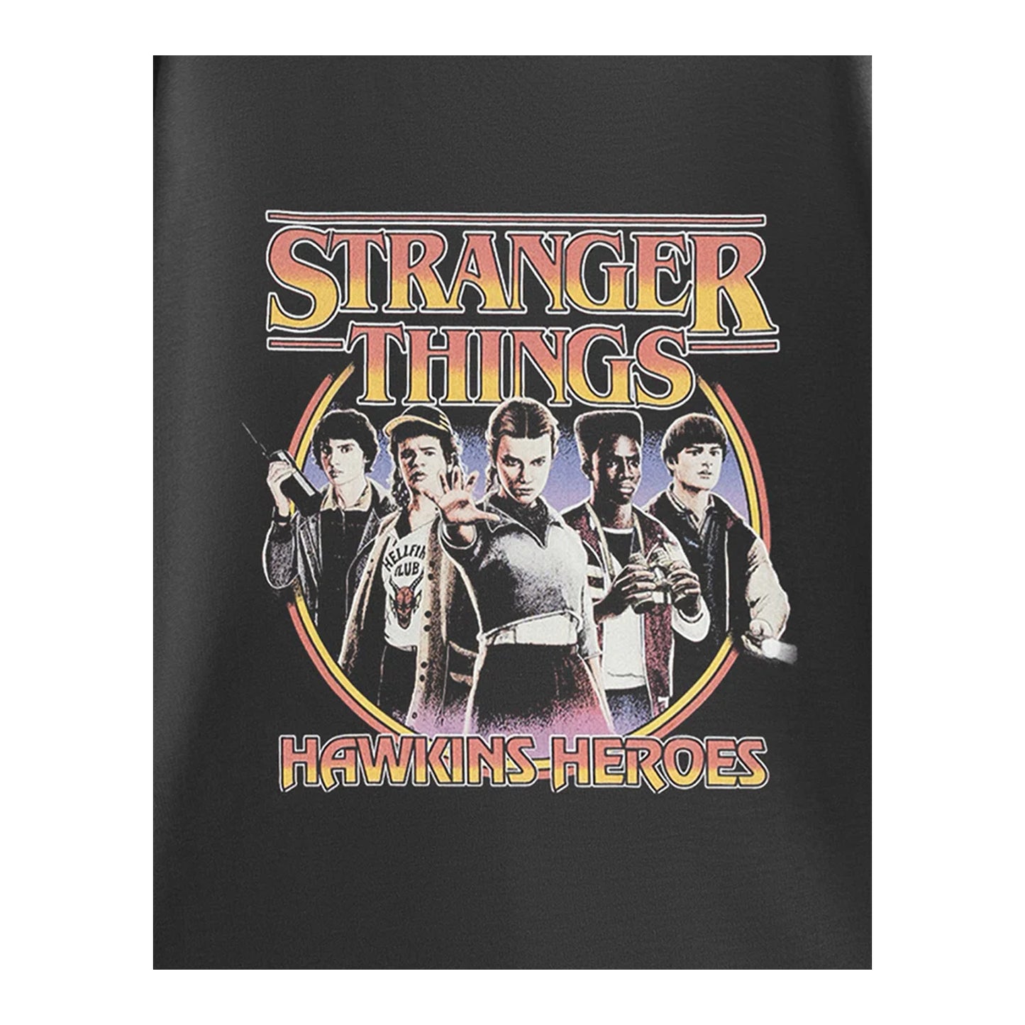 Grey - Side - Stranger Things Childrens-Kids Hawkins Heroes T-Shirt