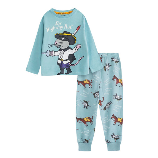 Blue - Front - The Highway Rat Childrens-Kids Character Long-Sleeved Long Pyjama Set