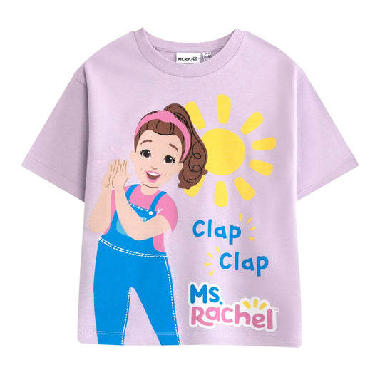 Pink - Front - Ms. Rachel Girls Clap Clap Short-Sleeved T-Shirt