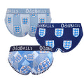 Blue-White-Grey - Back - OddBalls Womens-Ladies England FA Briefs (Pack Of 3)