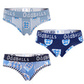 Blue-White-Grey - Front - OddBalls Womens-Ladies England FA Briefs (Pack Of 3)