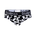 Black-White - Front - OddBalls Womens-Ladies Fat Cow Briefs