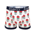 White-Black-Red - Front - OddBalls Mens Home England Rugby Boxer Shorts