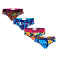 Multicoloured - Front - OddBalls Womens-Ladies Oceanic Briefs (Pack Of 4)