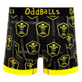 Black-Yellow - Back - OddBalls Mens Alternate Welsh Rugby Union Boxer Shorts