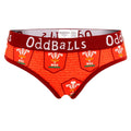 Red - Front - OddBalls Womens-Ladies Home Welsh Rugby Union Briefs
