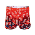 Red-White - Front - OddBalls Mens England Cricket IT20 Boxer Shorts