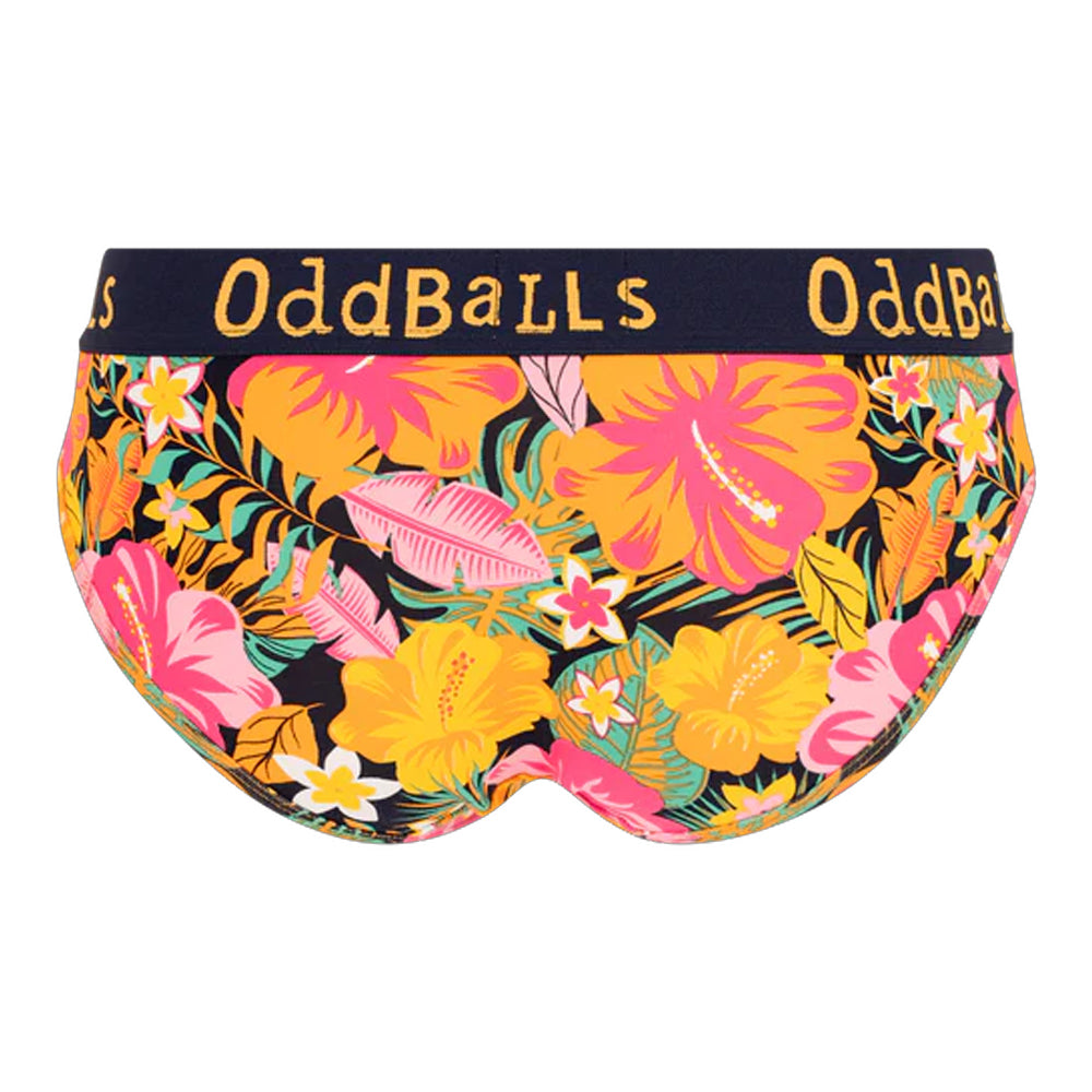 Multicoloured - Back - OddBalls Womens-Ladies Hibiscus Briefs