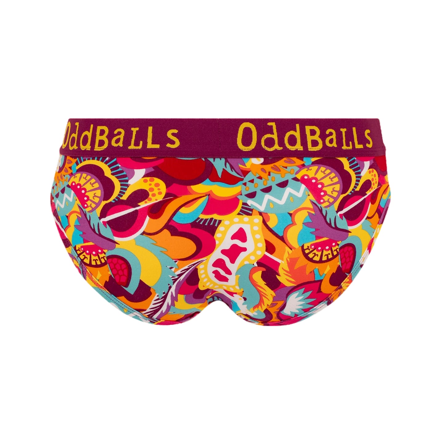Multicoloured - Back - OddBalls Womens-Ladies Festival Briefs