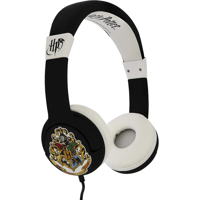 Black-White - Back - Harry Potter Childrens-Kids Hogwarts Crest On-Ear Headphones