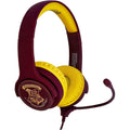 Burgundy-Yellow - Side - Harry Potter Childrens-Kids Hogwarts Crest Interactive Headphones
