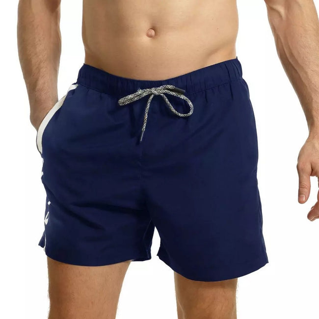 Navy-White - Back - RIPT Essentials Mens Swim Shorts