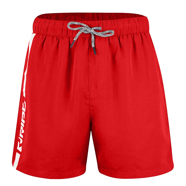Red-White - Front - RIPT Essentials Mens Swim Shorts