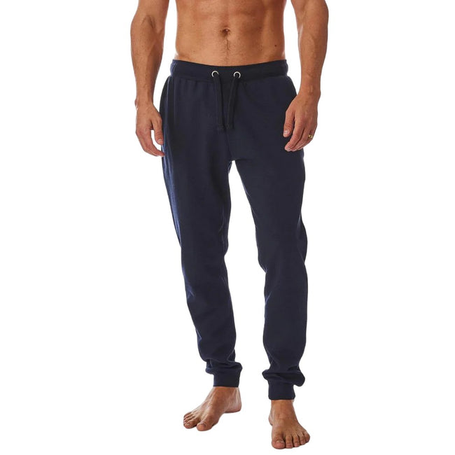 Navy Blue - Side - Iron Mountain Mens Cuffed Ankle Jogging Bottoms