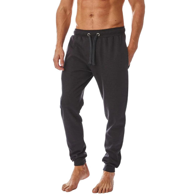 Black - Side - Iron Mountain Mens Cuffed Ankle Jogging Bottoms
