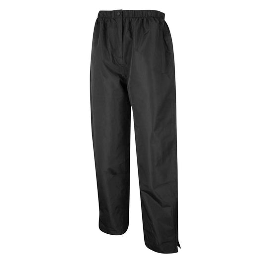 Black - Front - Island Green Womens-Ladies Drop Hem Waterproof Trousers
